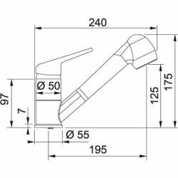 Franke Prince II Einhebelmischer 115.0470.665 Schlauchbrause ausziehbar beige