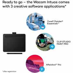 Wacom Intuos Grafiktablett Zeichentablett Small Bluetooth programmierbar schwarz