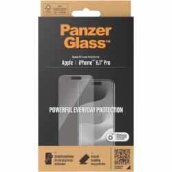 PanzerGlass Displayschutz Classic Fit f&uuml;r iPhone15 Pro Schutzglas klar